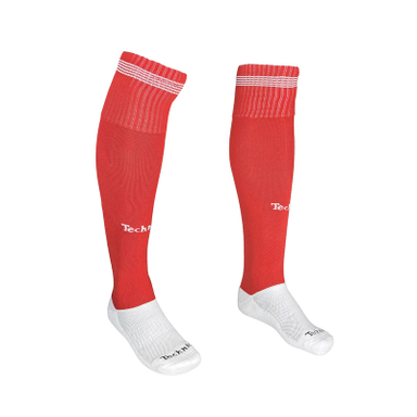 جوراب ورزشی ساق بلند مردانه تکنیک+07 مدل کف حوله ای کد JS-105-GH رنگ قرمز