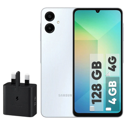 گوشی موبایل سامسونگ مدل Galaxy A06 دو سیم کارت ظرفیت 128 گیگابایت و رم 4 گیگابایت به همراه شارژر 25 وات سامسونگ