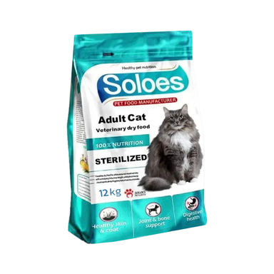 غذای خشک گربه عقیم شده سولواس مدل مرغ و برنج وزن 12 کیلوگرم
