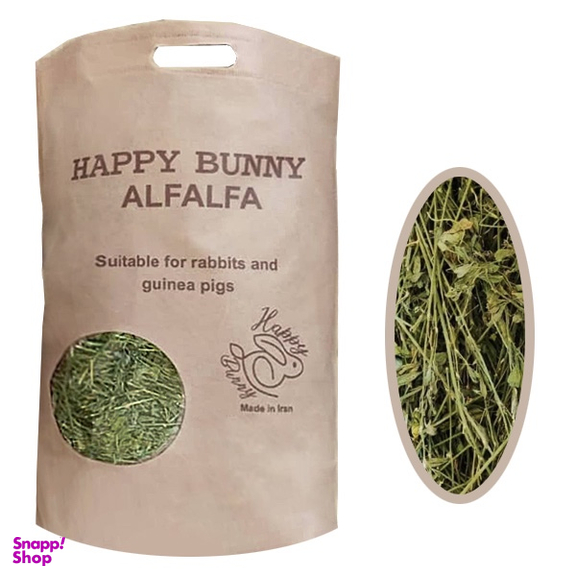 یونجه خشک هویج خرگوش و خوکچه هپی بانی مدل ALFALFA وزن 1000 گرم