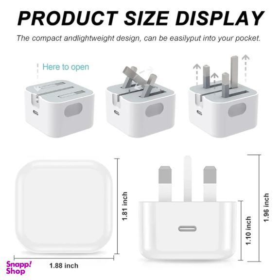 شارژر دیواری 20 وات اپل مدل 3 پین