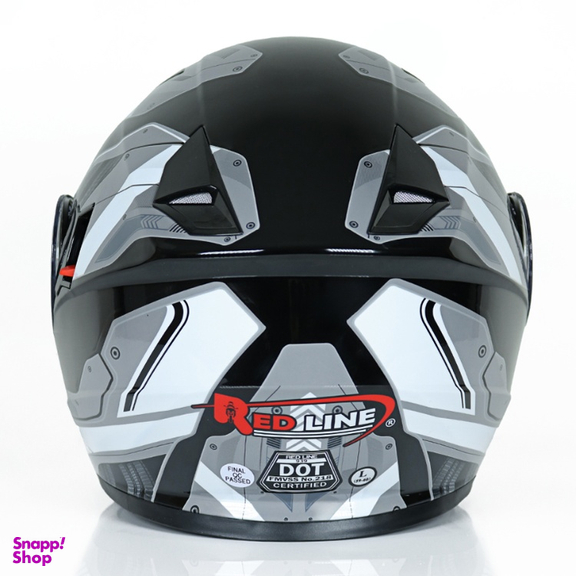 کلاه کاسکت بلوتوثی ردلاین مدل +939 Black Grey Shine به همراه کاور