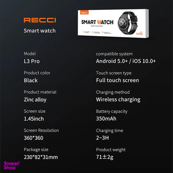 ساعت هوشمند رسی مدل L3 Pro Smart Watch