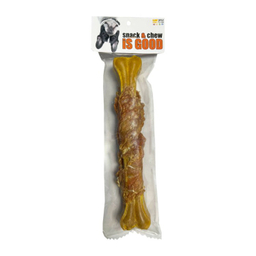 تشویقی سگ شهرپت مدل ایزگود استخوان مرغ دورپیچ مرغ وزن 160 گرم