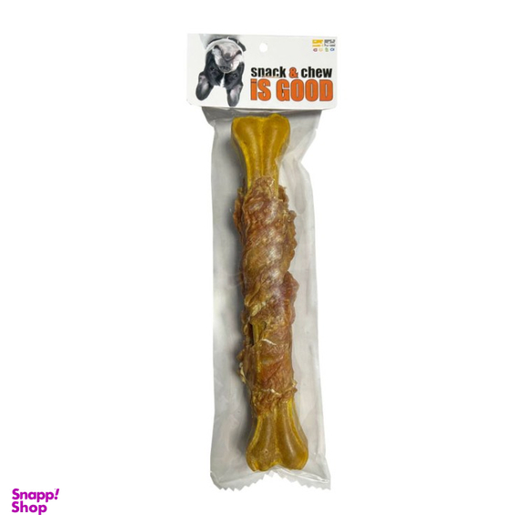 تشویقی سگ شهرپت مدل ایزگود استخوان مرغ دورپیچ مرغ وزن 160 گرم