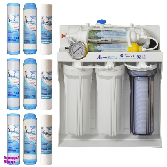 دستگاه تصفیه کننده آب آکوا پیورست مدل RO SYSTEM 604 به همراه فیلتر تصفیه آب مجموعه 9 عددی