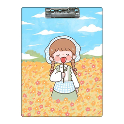 تخته شاسی بامبیلیپ طرح دختر با گل لاله و اسمان ابری کد 6673641 سایز A4