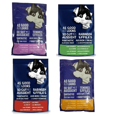 پوچ گربه فلیکس طعم مرغ و گوشت و خرگوش وزن 85 گرم بسته 4 عددی