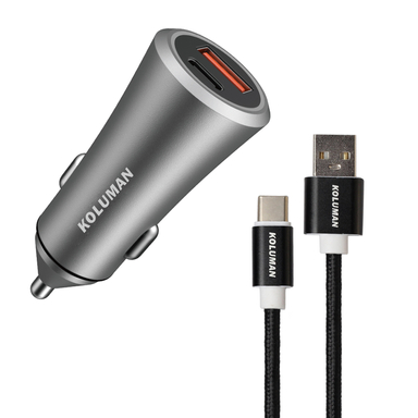 شارژر فندکی کلومن مدل KC-C03 به همراه کابل USB-C
