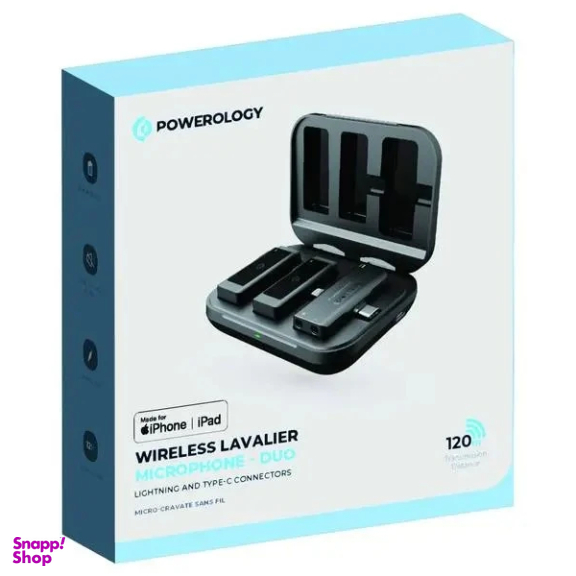 میکروفون بی سیم یقه ای پاورولوجی مدل Lavalier Duo PWMIC2