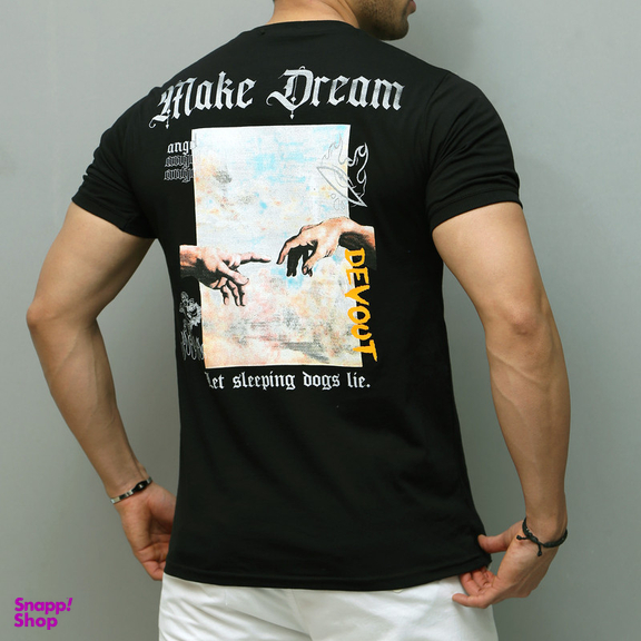 تیشرت آستین کوتاه مردانه سارزی مدل dream_m.e.s رنگ مشکی