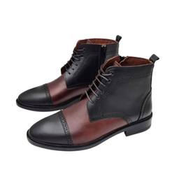 نیم بوت مردانه چرم ریباری مدل Z20 رنگ مشکی قهوه ای