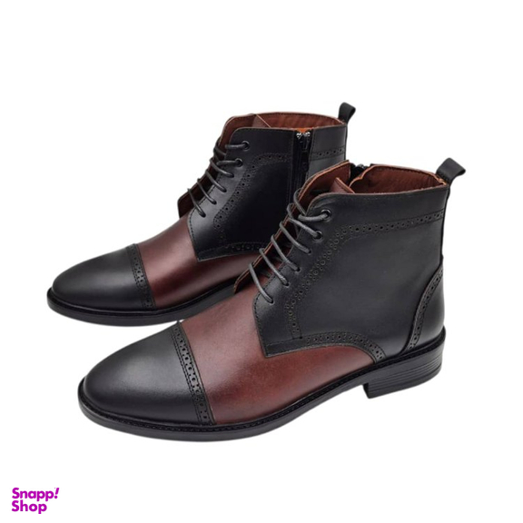 نیم بوت مردانه چرم ریباری مدل Z20 رنگ مشکی قهوه ای