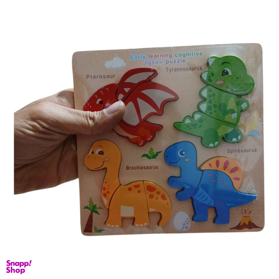 پازل آموزشی مدل اشکال برشی برجسته طرح دایناسور