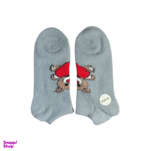 جوراب زنانه مچی پشمی طرح خرس کد 24241