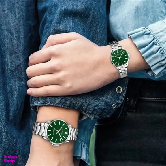 ست ساعت مچی عقربه ای زنانه و مردانه کورن مدل 9090SGNS
