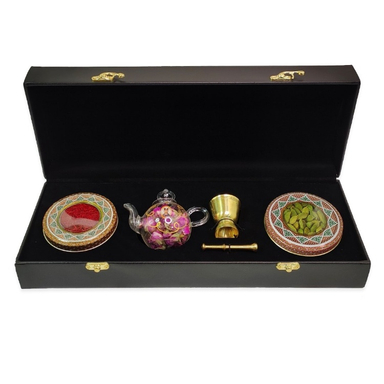 پک هدیه زعفران و هل ستاره زعفرانیه مدل گل آرا