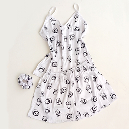 لباس خواب زنانه کد 91 رنگ سفید همراه اسکرانچی