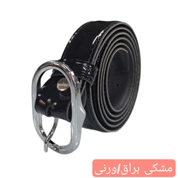 کمربند زنانه سگگ میخی کد 011 رنگ مشکی ورنی