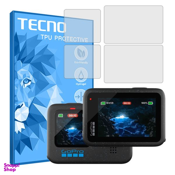 محافظ صفحه نمایش شفاف دوربین تکنو مدل HyGEL مناسب برای دوربین فیلم برداری گوپرو Hero 12 Black بسته 2 عددی