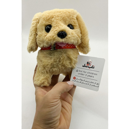 عروسک ناب سل مدل سگ پولیشی قلاده دار موزیکال سایز 15 سانتی متر