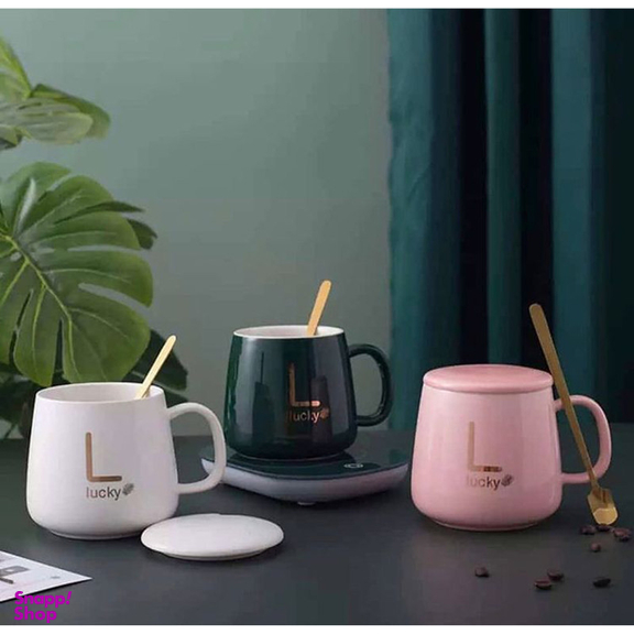 ماگ حرارتی لاکی مدل Temperature Cup به همراه صفحه گرم کن برقی