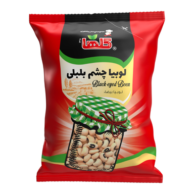 لوبیا چشم بلبلی گلها وزن 700 گرم بسته بندی سلفون