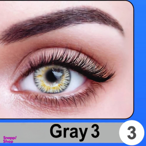 لنز چشم روزانه نیوویژن رنگ طوسی دور مشکی وسط عسلی شماره 102 به همراه جالنزی