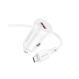 شارژر فندکی بروفون مدل BZ18 QC3.0 18W به همراه کابل تبدیل MicroUSB