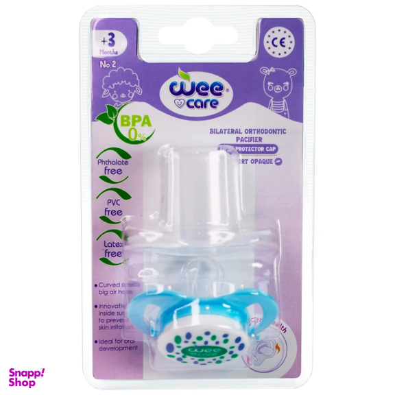 پستانک ارتودنسی وی کر مدل بادامی مات دربدار Comfort سایز +3 ماه  کد Wee Care-P147