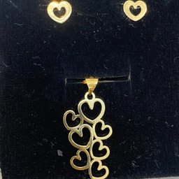 نیم ست طلا 18 عیار زنانه مدل قلب کد 1372