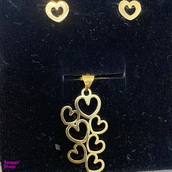 نیم ست طلا 18 عیار زنانه مدل قلب کد 1372