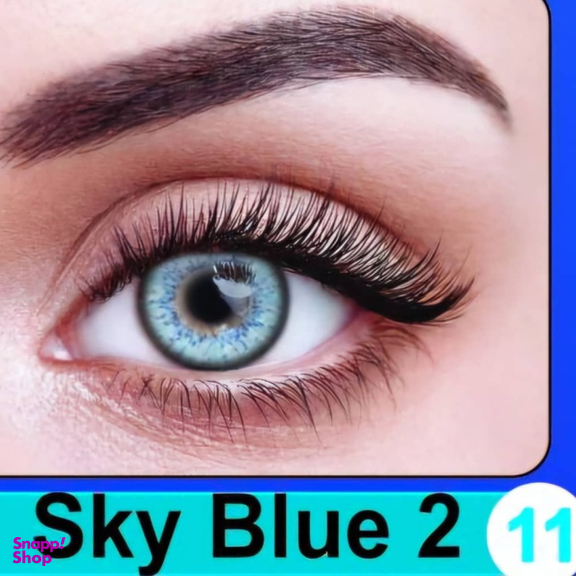 لنز چشم پرو نیو ویژن شماره 11 رنگ آبی آسمانی دور مشکی به همراه جای لنز