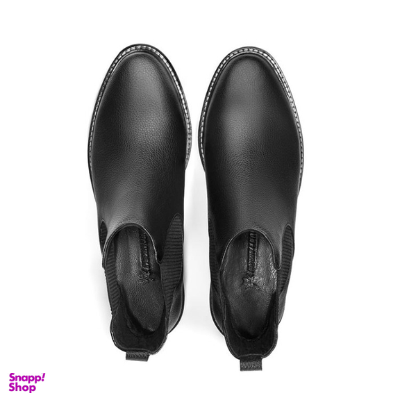 نیم بوت زنانه نوین چرم مدل 1633  WS3648 رنگ مشکی