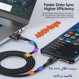 کابل تبدیل USB به Type-C توکی مدل 100W TQ-X12 طول 2 متر