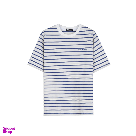 تیشرت زیگ مدل Sandero رنگ سفید آبی