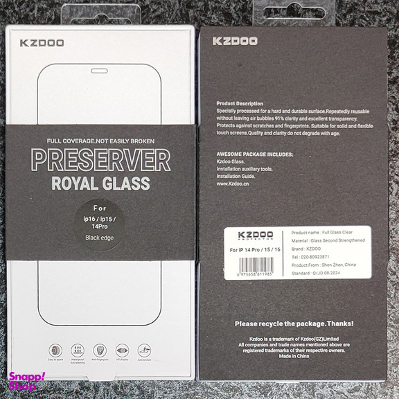 محافظ صفحه نمایش کی -زد دوو مدل Full-Glass-k مناسب برای گوشی موبایل اپل iPhone 16/ 15/ 14 Pro