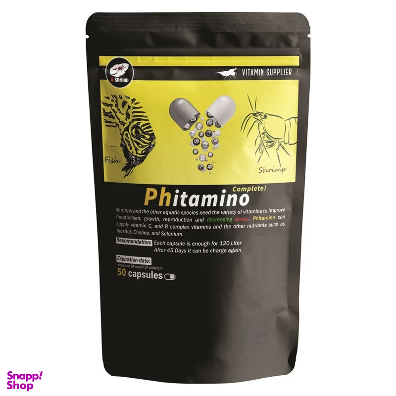 مولتی ویتامین ماهی و میگو ای شریمپ مدل Phitamino بسته ۵۰ عددی