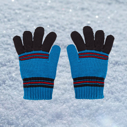 دستکش بافت بچگانه طرح دو رنگ کد 06