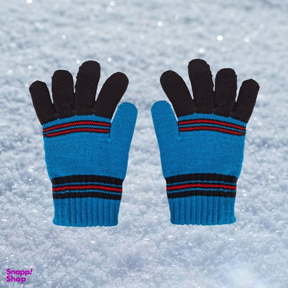 دستکش بافت بچگانه طرح دو رنگ کد 06