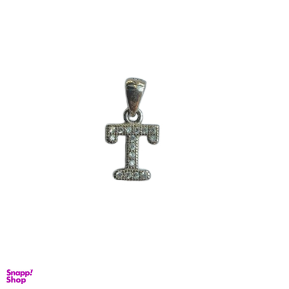 آویز نقره زنانه مدل حرف T کد 123568