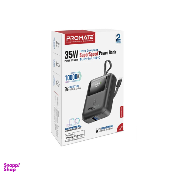 پاوربانک پرومیت مدل POWERPOD-10.BLK ظرفیت ۱۰۰۰۰ میلی آمپر ساعت