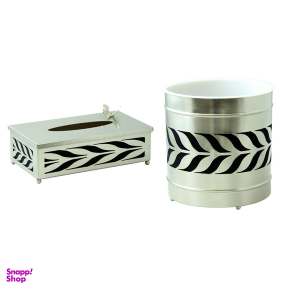 ست سطل و جای دستمال سالی نو مدل برگ زیتون کد N-551