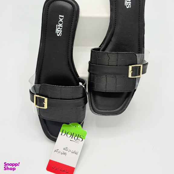 صندل زنانه دوریس مدل رایا طلقی کد 02 رنگ مشکی