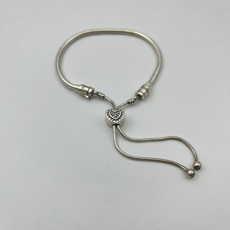 دستبند نقره زنانه پاندورا مدل Heart Slider کد 5921