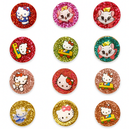 انگشتر دخترانه مدل هلوکیتی مجموعه 12 عددی