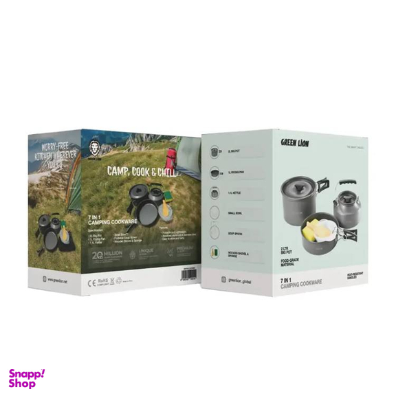 ست ظروف کمپینگ گرین لاین مدل 7IN1 Camping Cookware