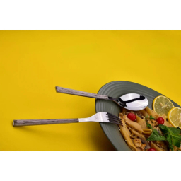 ست قاشق و چنگال 12 پارچه سی اند اس طرح چوبی