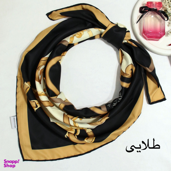 روسری زنانه آنالیا مدل ابریشم دور دست دوز کد 6057