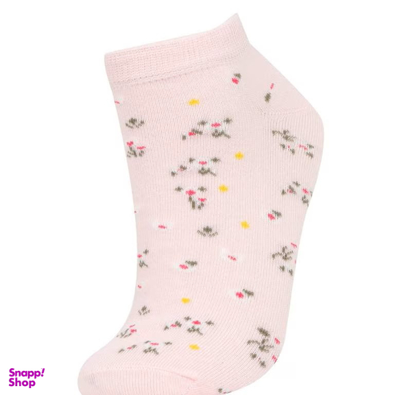 جوراب ساق کوتاه زنانه دفکتو مدل Flowers بسته 5 عددی